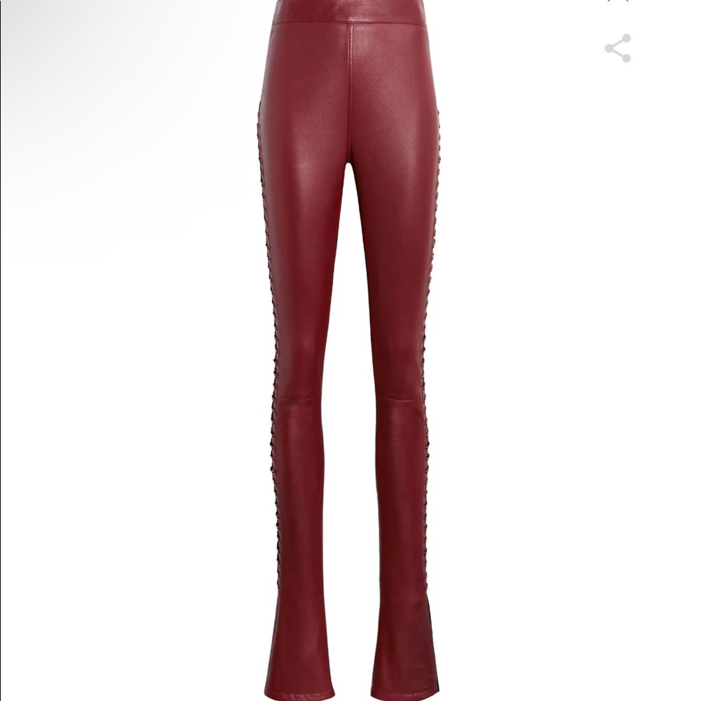 Roberto Cavalli Oxblood Leather And Jersey Trousers - Picture 3 of 8